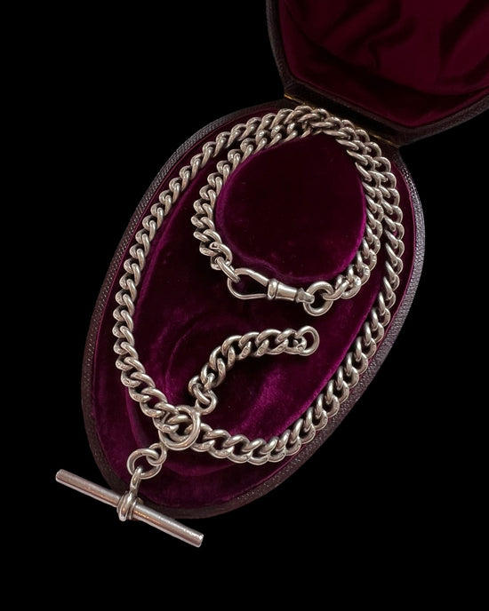 VICTORIAN SILVER ALBERT WITH SLIDING T-BAR