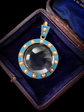 LARGE SCALE VICTORIAN ROCK CRYSTAL DOME PENDANT