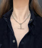 SILVER TWIST PAPERCLIP ALBERT CHAIN WITH TBAR