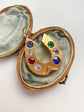 VICTORIAN 18CT GOLD & MULTICOLOUR PASTE HORSESHOE PENDANT