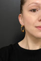 19TH CENTURY 18CT GOLD & WOVEN HAIR HOOP EARRINGS