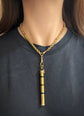 VICTORIAN 15CT GOLD & COLOURED ENAMEL TRIPLE PROPELLING PENCIL PENDANT