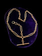 VICTORIAN 15CT GOLD PAPERCLIP LINK ALBERT CHAIN