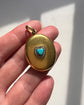 VICTORIAN 15CT GOLD LOCKET WITH TURQUOISE & DIAMOND HEART MOTIF