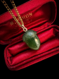ANTIQUE GREEN SERPENTINE ACORN PENDANT