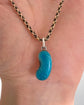 ANTIQUE SILVER & ENAMEL LUCKY BEAN PENDANT
