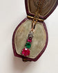 19TH CENTURY DIAMOND, RUBY & EMERALD PENDANT