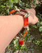 VICTORIAN LARGE AGATE CHAIN BRACELET WITH PADLOCK