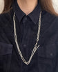 ANTIQUE SUPER CHUNKY SILVER PAPERCLIP CHAIN