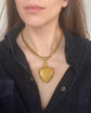 HUGE VICTORIAN PINCHBECK HEART PENDANT & SNAKE CHAIN