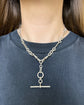 VICTORIAN CHUNKY SILVER PAPERCLIP CHAIN WITH REMOVABLE T-BAR
