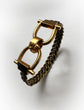 18CT GOLD SNAFFLE & ELEPHANT HAIR BANGLE