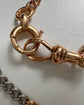 ANTIQUE BI-COLOUR 18CT GOLD & PLATINUM CURB ALBERT CHAIN