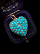 VICTORIAN PAVÉ TURQUOISE & DIAMOND HEART PENDANT