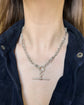 VICTORIAN CHUNKY SILVER PAPERCLIP CHAIN WITH REMOVABLE T-BAR