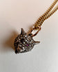 VICTORIAN LARGE SNARLING DIAMOND FOX HEAD PENDANT