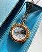 ANTIQUE 9CT GOLD & BLOODSTONE COMPASS PENDANT
