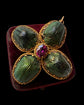 VICTORIAN SCARAB BEETLE & GARNET PENDANT / BROOCH