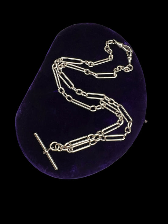 VICTORIAN SILVER PAPERCLIP ALBERT CHAIN