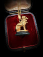 19TH CENTURY FRENCH 18CT GOLD DOG FOB PENDANT