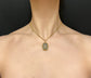 GEORGIAN GOLD & CORAL HAND & HEART PENDANT