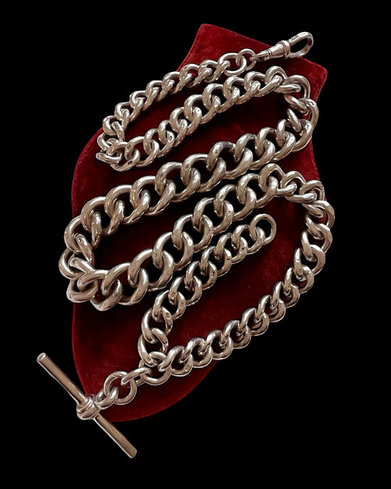 ANTIQUE CHUNKY SILVER CURB CHAIN