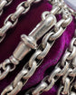 ANTIQUE SUPER LONG SILVER FLAT BELCHER GAURD CHAIN