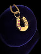 VICTORIAN RUBY & DIAMOND 15CT GOLD HORSESHOE PENDANT