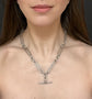 ANTIQUE SUPER CHUNKY SILVER PAPERCLIP ALBERT CHAIN
