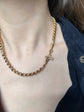 ANTIQUE 18CT GOLD CHUNKY DOG CLIP AND EXTENDER CHAIN