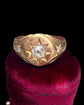 VICTORIAN 18CT GOLD & DIAMOND STAR SET SIGNET RING