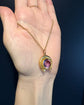 ANTIQUE 9CT GOLD & PASTE HORSESHOE PENDANT