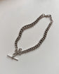 EDWARDIAN HEAVYWEIGHT SILVER DOUBLE CURB ALBERT CHAIN