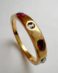 VICTORIAN RUBY & DIAMOND FIVE STONE FLUSH SET RING