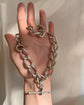 HUGE VICTORIAN TWIST OPEN CURB SILVER ALBERT CHAIN