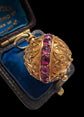 19TH CENTURY FRENCH 18CT GOLD & RUBY SPHERE PENDANT