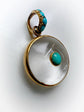 VICTORIAN GLASS LOCKET WITH TURQUOISE BAIL