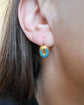VICTORIAN 15CT GOLD & TURQUOISE HORSESHOE EARRINGS