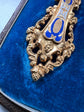 19TH CENTURY FRENCH 18CT GOLD & ENAMEL EARRINGS & BROOCH DEMI PARURE