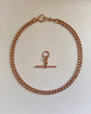 ANTIQUE HEAVY 9CT GOLD CURB ALBERT CHAIN