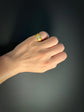 VICTORIAN CHRYSOBERYL CATS EYE & DIAMOND GYPSY RING
