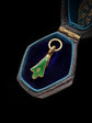 LATE VICTORIAN GREEN ENAMAL & 18CT GOLD DOG CLIP
