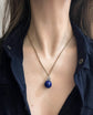 VICTORIAN LAPIS LAZULI SPHERE & DIAMOND BOW PENDANT