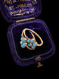 ANTIQUE TURQUOISE & PEARL FLOWER EARRINGS