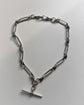 VICTORIAN SILVER PAPERCLIP & LOVERS KNOT ALBERT CHAIN