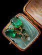 EARLY VICTORIAN GREEN PASTE DOUBLE DROP EARRINGS