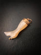 EARLY VICTORIAN MOTHER OF PEAL & HIGH CARAT GOLD BOOT PENDANT