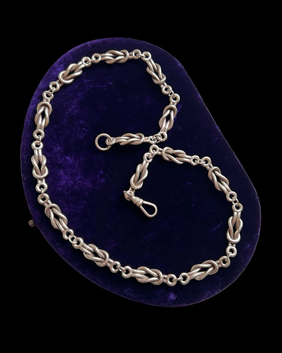 CHUNKY VINTAGE SILVER LOVERS KNOT CHAIN
