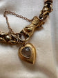 GEORGIAN 15CT GOLD BRACELET WITH A GEM SET HAND, SNAKE & HEART CLASP