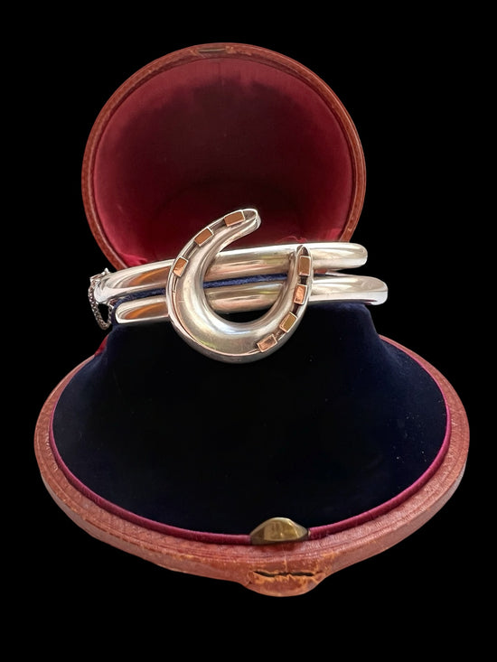 VICTORIAN CHUNKY SILVER HORSESHOE BANGLE